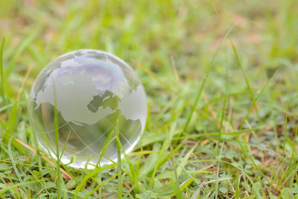 Světový Den Životního Prostředí Globe Glass Představuje Oběhovou Ekonomiku Obnovitelnou — Stock fotografie
