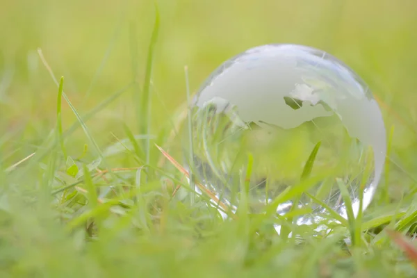 World Environment Day Globe Glass Represents Circular Economy Renewable Energy — Stock Photo, Image