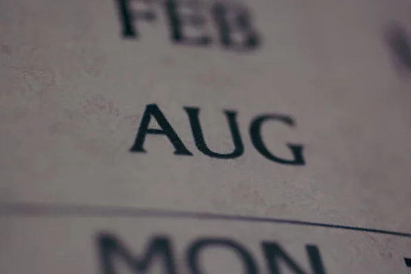 Nahaufnahme Des Augustmonats Kalender — Stockfoto