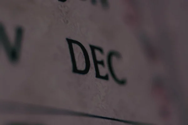 Close Van Maand December Kalender — Stockfoto