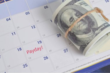 Payday refers to the day on which an employee receives their salary or wages from their employer for the work they have performed over a specific period clipart