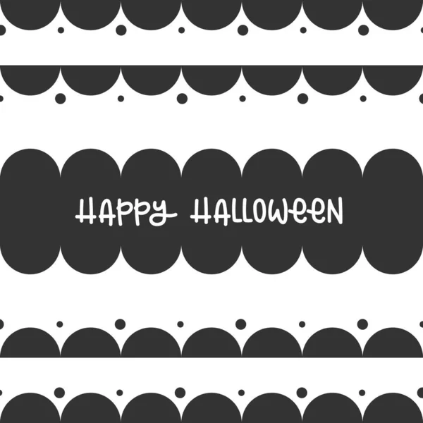 Feliz Halloween Fondo Vieiras Blancas Negras Una Inspiración Minimalista Ilustración — Vector de stock