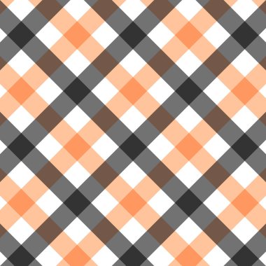 Çok renkli gingham geçmişi var. Mutlu Cadılar Bayramı ilhamı. Ambalaj kağıdı, tekstil baskısı ve reklam için. Vektör illüstrasyonu, düz tasarım