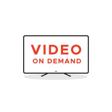 Akıllı TV aygıtı simgesi. Talep üzerine video. Vektör illüstrasyonu, düz tasarım