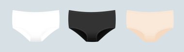 Panties symbol. Woman underwear type: boy shorts. Vector illustration, flat design clipart