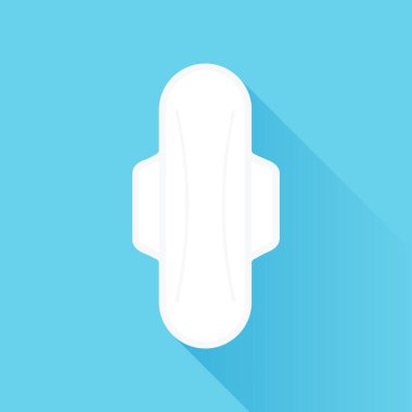 Uzun gölgeli hijyenik ped. Hijyenik peçete. Kadınların hijyen ürünleri. Vektör illüstrasyonu, düz tasarım