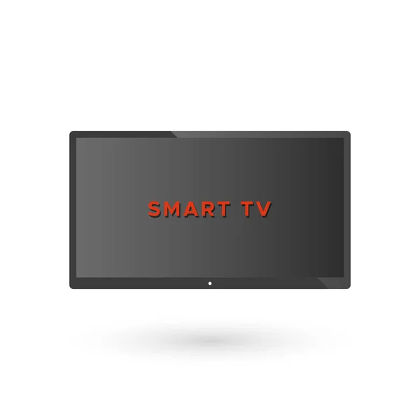 赤い文字でスマートテレビ画面 ベクトルイラスト 平面デザイン — ストックベクタ