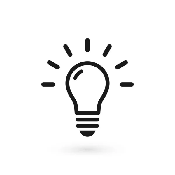 Ikona Zářící Žárovky Izolovaná Elektrická Lampa Bílém Pozadí Vektorová Ilustrace — Stockový vektor