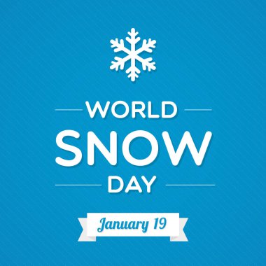 Dünya Karlı Günü. 19 Ocak. Beyaz kar tanesi. Vektör illüstrasyonu, düz tasarım