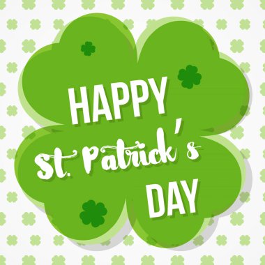 Aziz Patrick günün kutlu olsun. 17 Mart. Vektör illüstrasyonu, düz tasarım