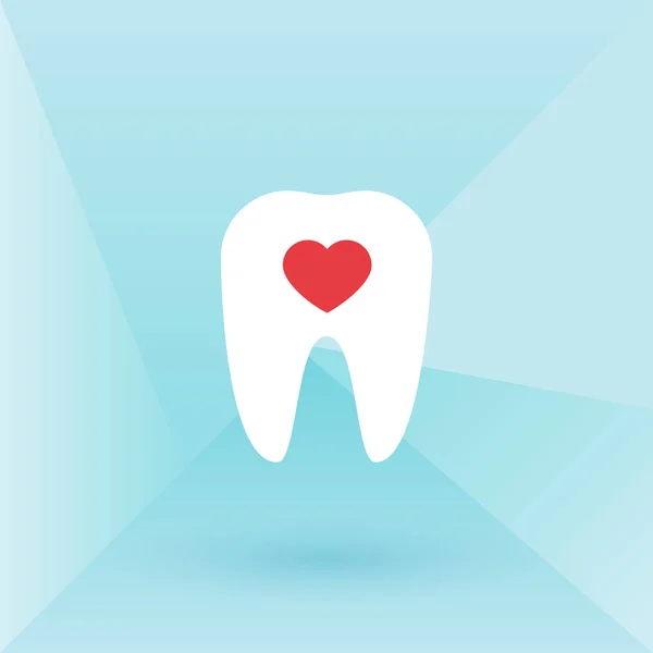 Tooth Heart Low Poly Background Vector Illustration Flat Design — Vector de stock