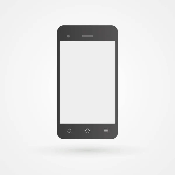 设备图标 黑色智能手机 白色的空屏幕矢量图解 平面设计 — 图库矢量图片