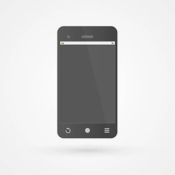Apparaatpictogram Zwarte Smartphone Grijs Leeg Scherm Vector Illustratie Plat Ontwerp — Stockvector