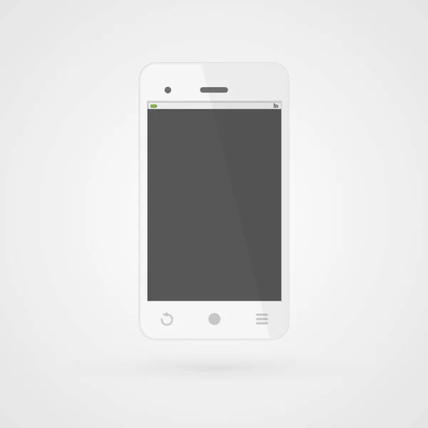 Apparaatpictogram Witte Smartphone Grijs Leeg Scherm Vector Illustratie Plat Ontwerp — Stockvector
