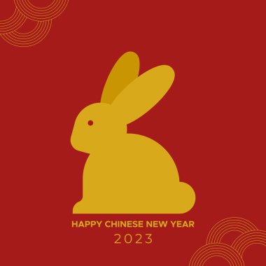 Happy Chinese New Year. Year of the rabbit. 2023. Vector illustration, flat design