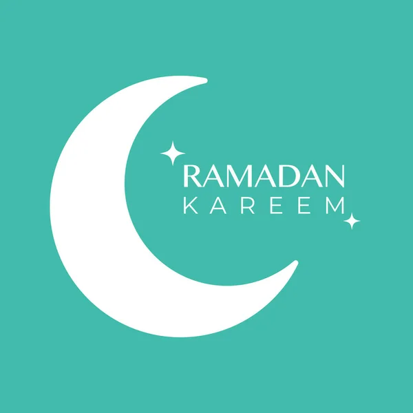 Ramadan Kareem Gratulationskort Med Måne Och Stjärnor Vektorillustration Platt Design — Stock vektor