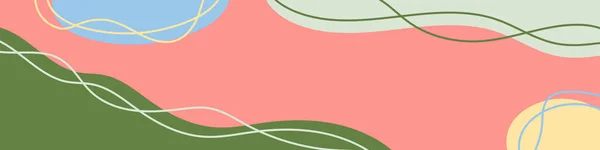 Абстрактний Фон Органічних Хвилястих Форм Рука Намальована Яскравими Кольорами Горизонтальний — стоковий вектор
