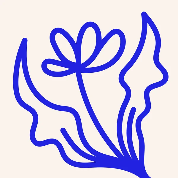 Fondo Floral Orgánico Abstracto Inspiración Estilo Natural Azul Para Decoración — Vector de stock