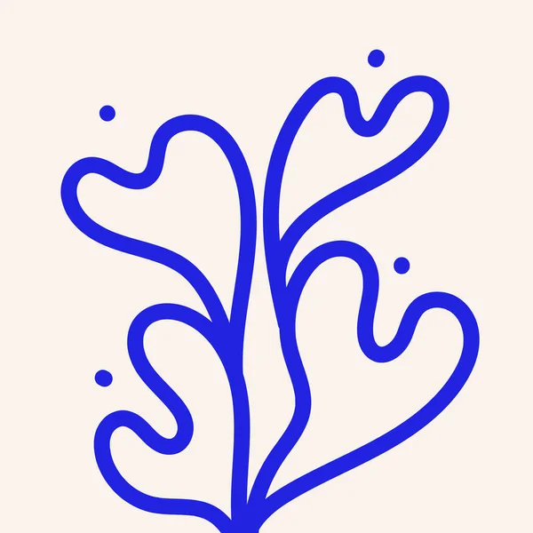 Abstract Organische Planten Achtergrond Blauwe Natuurlijke Stijl Inspiratie Voor Wanddecoratie — Stockvector