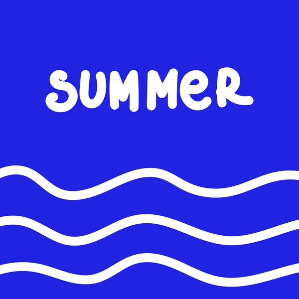 Καλοκαίρι Ζωντανό Μπλε Φόντο Για Δημοσίευση Μέσα Κοινωνικής Δικτύωσης Διαφημιστικό — Διανυσματικό Αρχείο