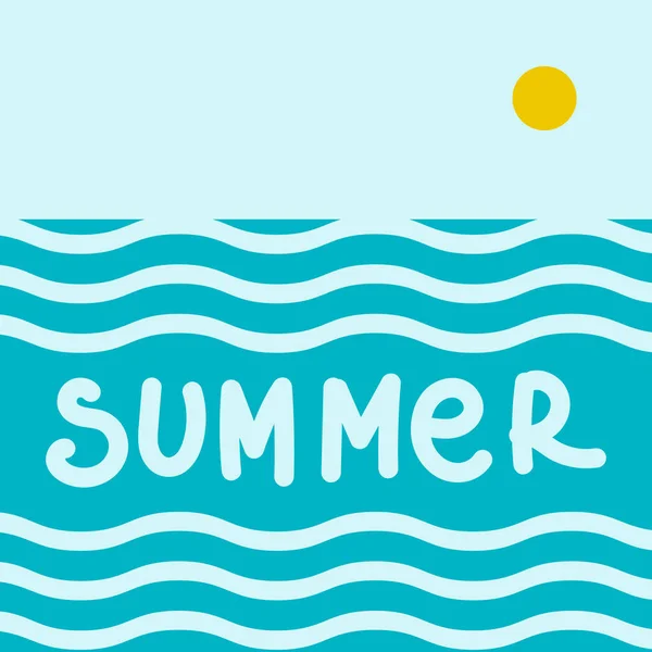 Summer Minimalist Landscape Background Social Media Post Promotional Banner Advertising — Stock Vector