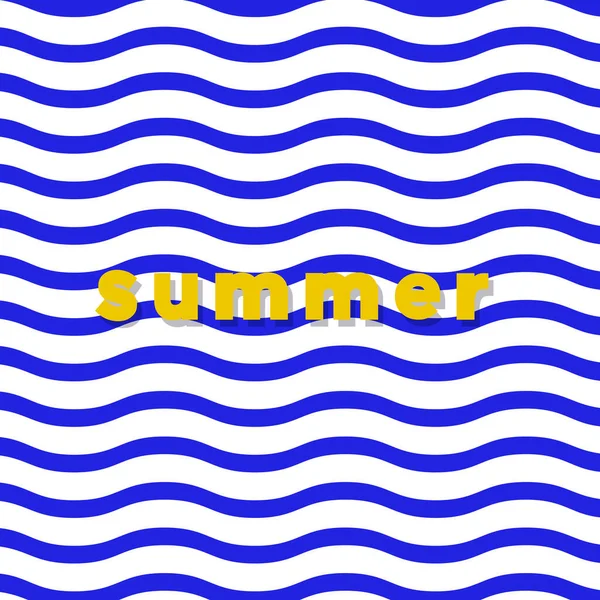 夏のミニマルな背景 縞模様の青いバナー ソーシャルメディアの投稿 プロモーションバナー 広告の場合 ベクトルイラスト 平面デザイン — ストックベクタ