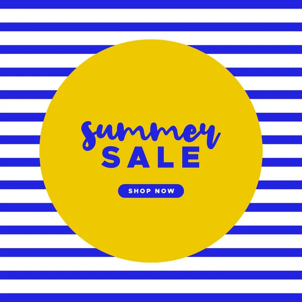 Summer Sale Stripy Colorful Banner Social Media Post Promotional Banner — Stock Vector