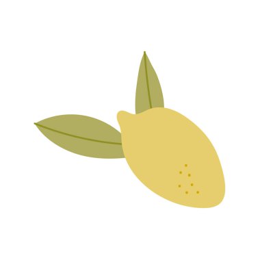 Limon el çizimi. Soyut şekilli meyve ilham kaynağı. Vektör illüstrasyonu, düz tasarım