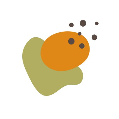 Soyut şekiller meyve ilhamını şekillendirir. Elle çizilmiş organik şekiller. Vektör illüstrasyonu, düz tasarım