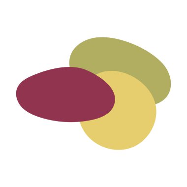 Soyut şekiller meyve ilhamını şekillendirir. Elle çizilmiş organik şekiller. Vektör illüstrasyonu, düz tasarım