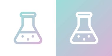 Asgari gradyan konik şişe ikonu. Okula dönelim. Vektör illüstrasyonu, düz tasarım