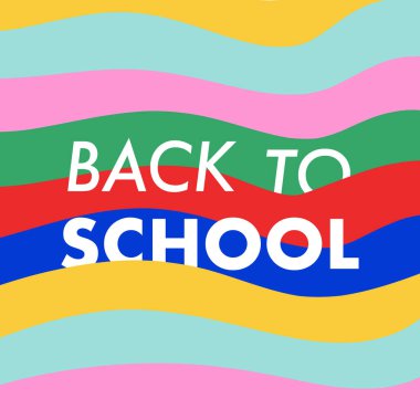 Okulun renkli eğlence geçmişine geri dönelim. Vektör illüstrasyonu, düz tasarım