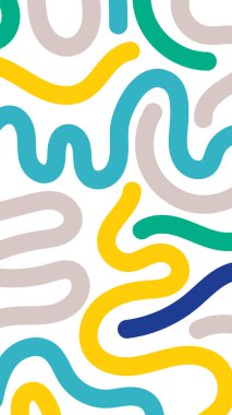 Soyut organik çizgiler arka plan. Sosyal medya için dikey biçim. Vektör illüstrasyonu, düz tasarım