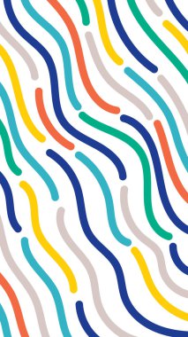 Soyut organik çizgiler arka plan. Sosyal medya için dikey biçim. Vektör illüstrasyonu, düz tasarım