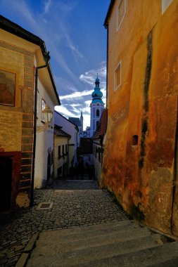 Czech cumhuriyetindeki UNESCO listesindeki cesky Krumlov. Yüksek kalite fotoğraf