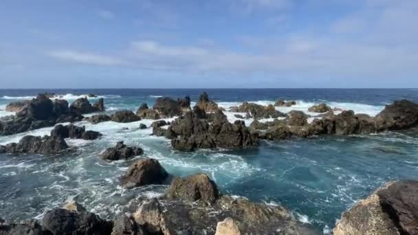 Aufnahmen Der Felsigen Küste Auf Der Insel Madeira Hochwertiges Fullhd — Stockvideo