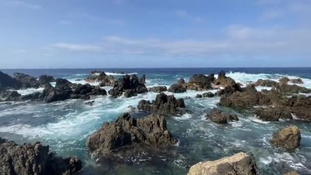 Riprese Costa Rocciosa Nell Isola Madeira Filmati Fullhd Alta Qualità — Video Stock