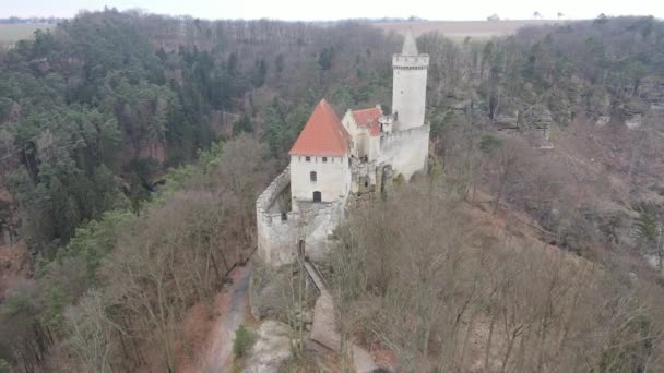 Burg Kokorin Gotische Burg Befindet Sich Dorf Kokorin Naturschutzgebiet Der — Stockvideo