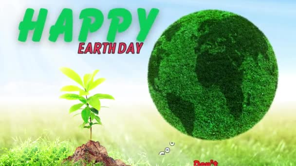 포스터 생태학 행복한 일러스트레이션 디자인 지구의 글로벌 — 비디오