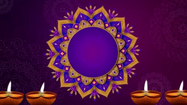 India Religión Celebración Decoración Llama Saludo Hinduismo Diseño Cultura Festival — Vídeos de Stock