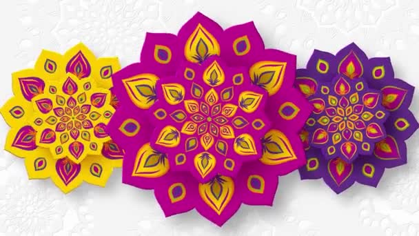 インド お祝い ヒンドゥー教 デザイン ランプ 宗教的 伝統的な お祝い ヒンドゥー インド — ストック動画