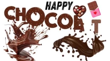 Çikolata, çikolata, kahve, çikolata ve çikolatalı mutlu çikolata günü.