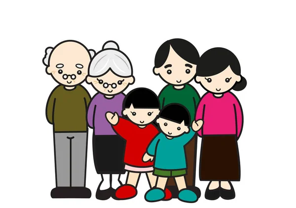 Sorridente Famiglia Tre Generazioni — Foto Stock