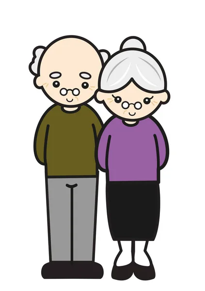 Avó Avô Personagens Desenhos Animados — Fotografia de Stock