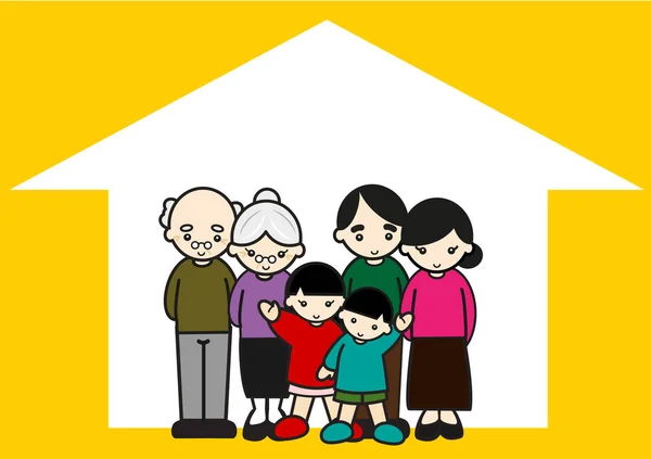 Familie Met Ouders Kinderen Vector Illustratie Ontwerp — Stockfoto