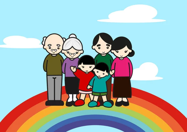 Familie Mit Kindern Park Vektor Illustration Design — Stockfoto