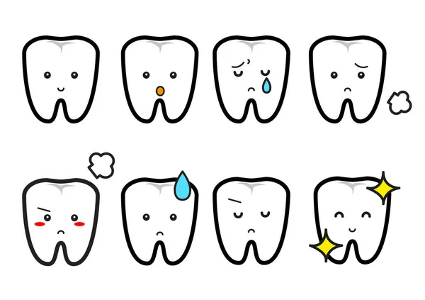 funny and cute teeth expression set