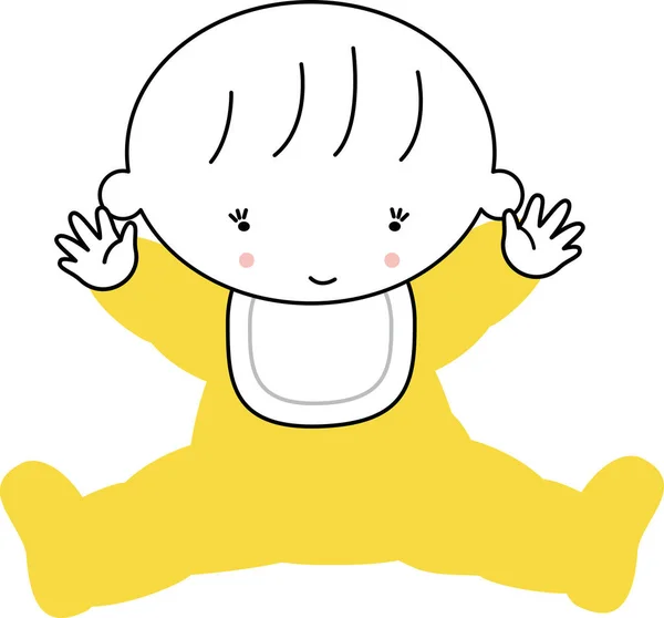 Μωρό Osuwarisitting Χαριτωμένο Χαμόγελο Μωρό Vactor — Διανυσματικό Αρχείο