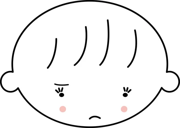 Unhappy Baby Face Expression Vector — Stock Vector