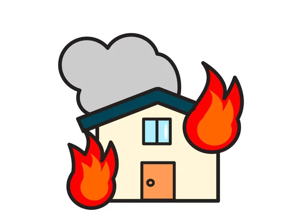 Feuerunfall Ein Haus Brennt — Stockfoto